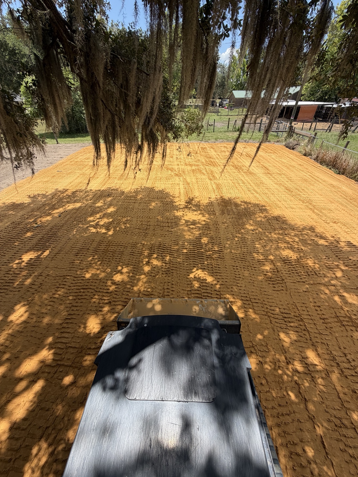 View from equipment during sandy soil site work